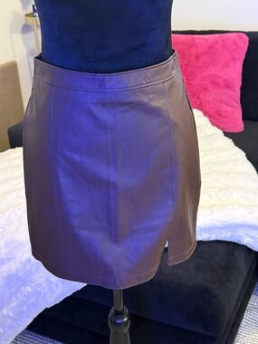 Abercrombie & Fitch Brown Faux Leather Mini Skirt